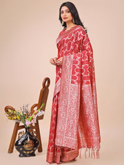 Elegant Sea Green Linen Cotton Saree with Silver Zari Border & Geometric Weave – Daily, Office & Festive Wear