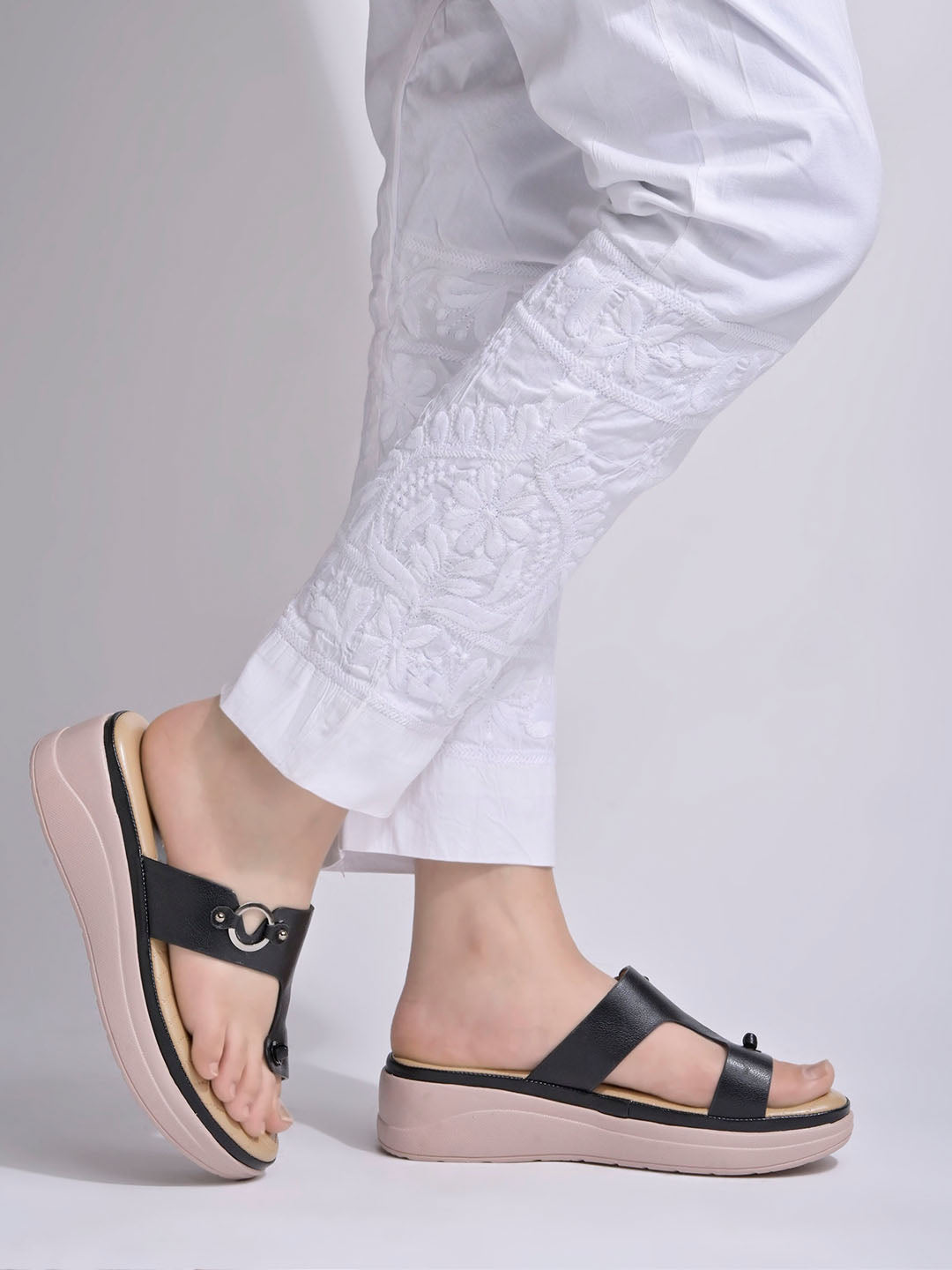 Shoetopia - Comfortable Casual Black Platforms Heels For Women & Girls