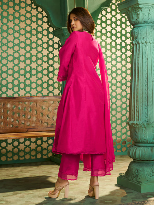 Pink Embroidered Kurta set