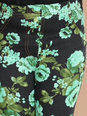 Girls Cotton Floral Printed Jegging