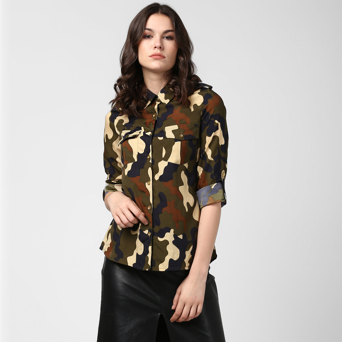 Women's Army Print Camouflage Print Shirt