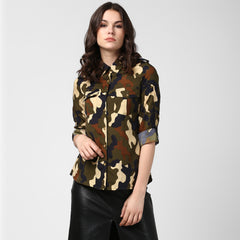 Women's Army Print Camouflage Print Shirt