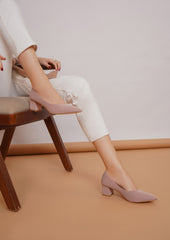 Fashion Closed Back Pumps 2 inches Block Heels