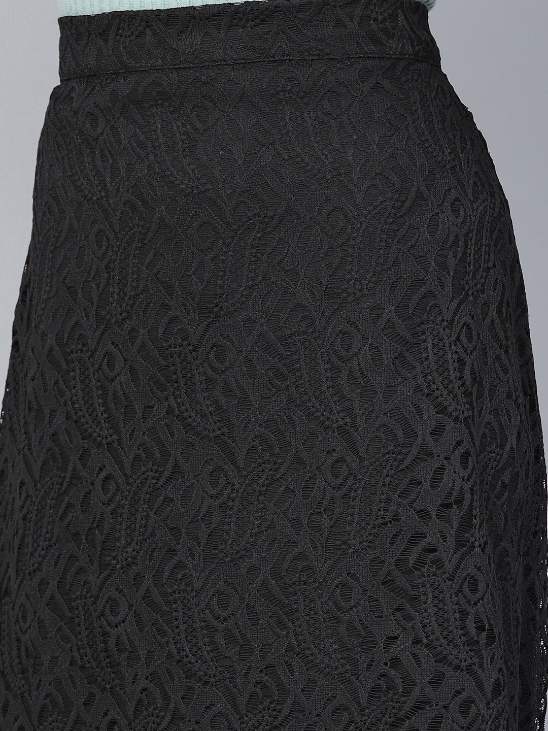 Black Lace A-Line Skirt