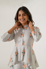 Pista Green Peplum Dhoti Jumpsuit