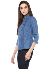 Women's Denim Double Breast Top