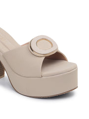 Casual Fashion Sandals Open Back Block Heels
