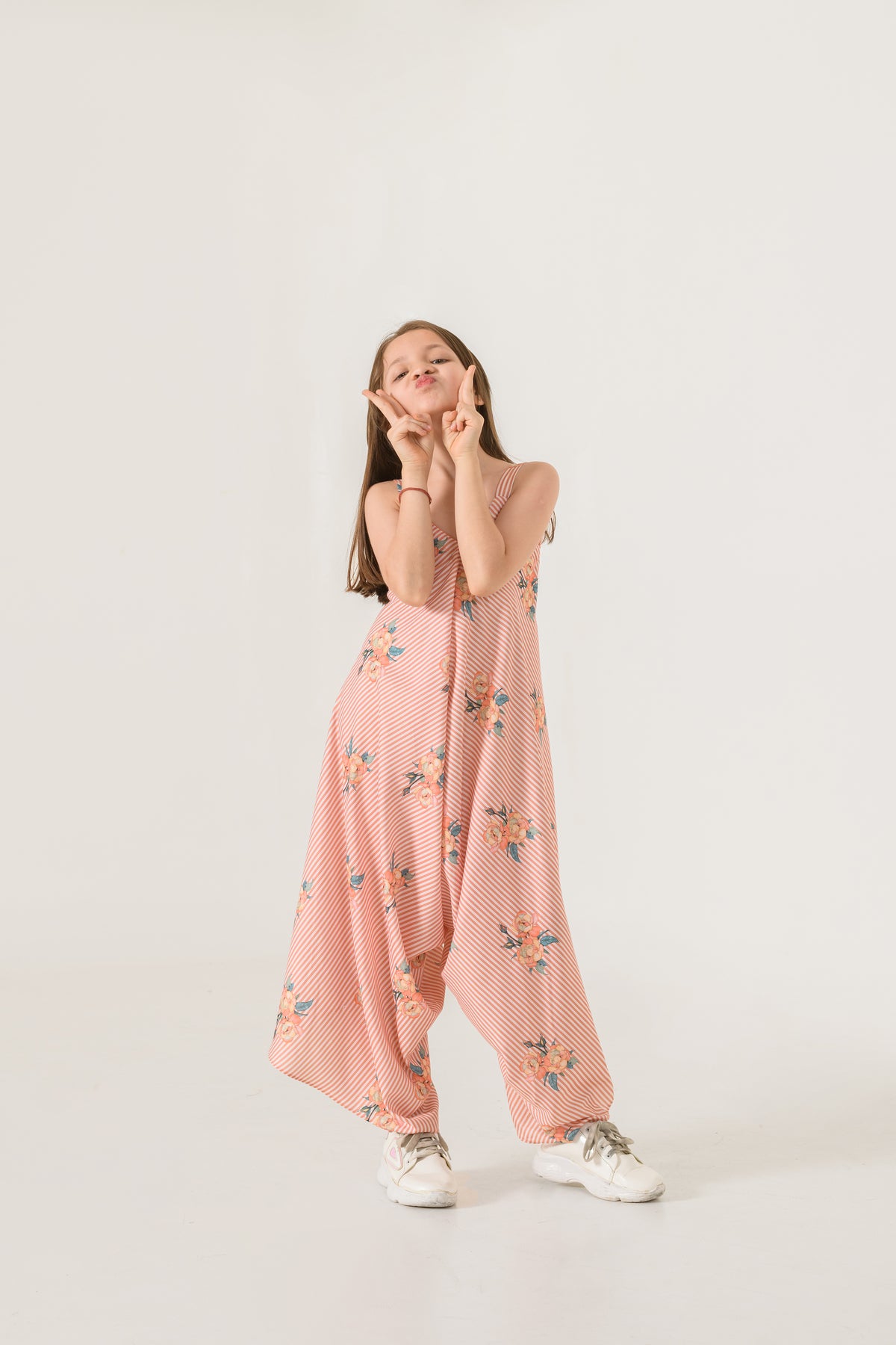 Scarlet Orange Striped Palazzo Jumpsuit Kids