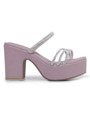 Casual Fashion Sandals Open Back Block Heels