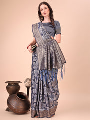 Elegant Cotton Silk Saree with Floral Design & Rich Pallu - Festive & Wedding Wear