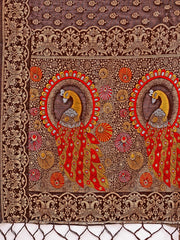 Majestic Linen Cotton Saree with Royal Peacock Pallu - A Celebration of Heritage and Grace