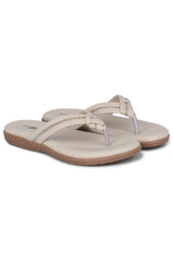 Casual Cream One Toe Flats Round Toe Slip-On Flats