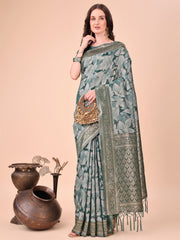 Elegant Cotton Silk Saree with Floral Design & Rich Pallu - Festive & Wedding Wear