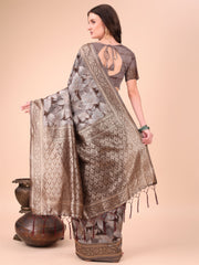 Elegant Cotton Silk Saree with Floral Design & Rich Pallu - Festive & Wedding Wear