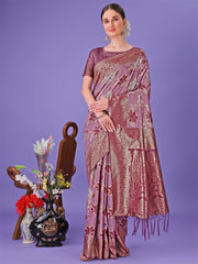 Elegant Green Floral Lichi Silk Saree with Zari Weaving and Rich Pallu – Wedding & Festive Wear Saree