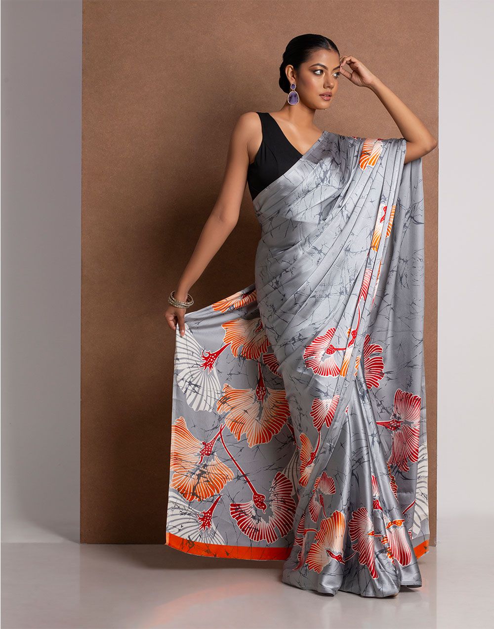 Soft-Modal-Silk-saree-with-stylish-prints-lacoste