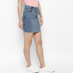 Women's Denim Skirt with Denim Draw String