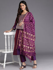 Women Blue Straight Kurta With Tonal  Bottom & Dupatta