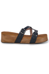 Casual Fashion Sandals 2 Inches Wedge Open Back Round Toe Heels