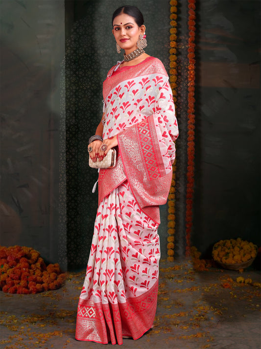 Premium Linen Cotton Saree with Rich Zari Border & Pallu | Lightweight & Elegant | Ideal for Festive & Traditional Occasions | Unstitched Blouse Included