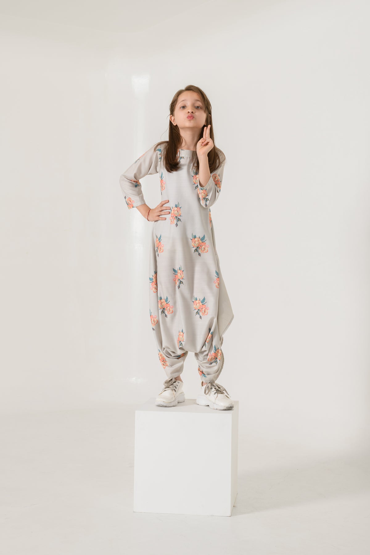 Pista Green Dhoti Jumpsuit Kids