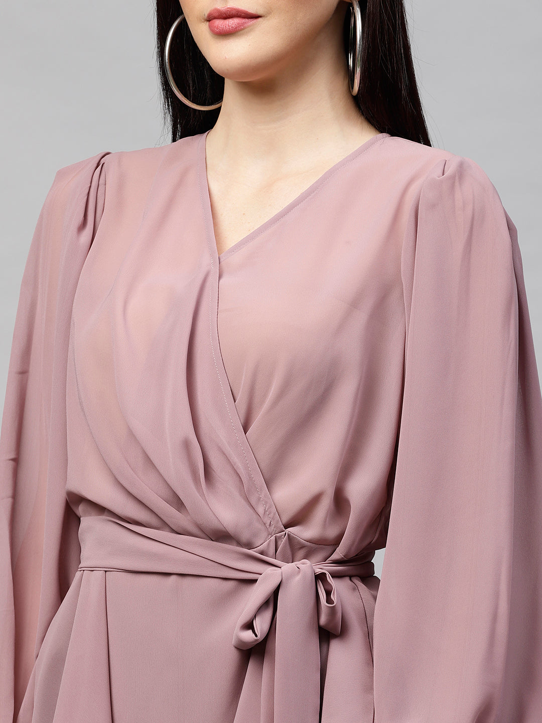 Mauve Sheer Wrap Top