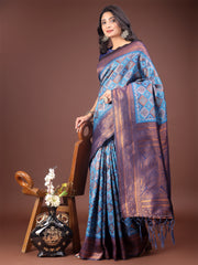 Majestic Red & Grey Silk Saree with Rich Woven Pallu – A Regal Touch for Special Moments