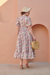 Dove White Gathered Midi Dress