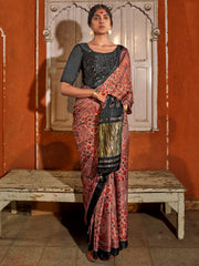 Women's Viscose Silk Printed Designer Saree With Blouse Piece
