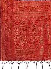 Majestic Red & Grey Silk Saree with Rich Woven Pallu – A Regal Touch for Special Moments