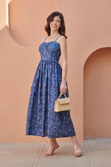 Twilight Blue Corset Midi Dress