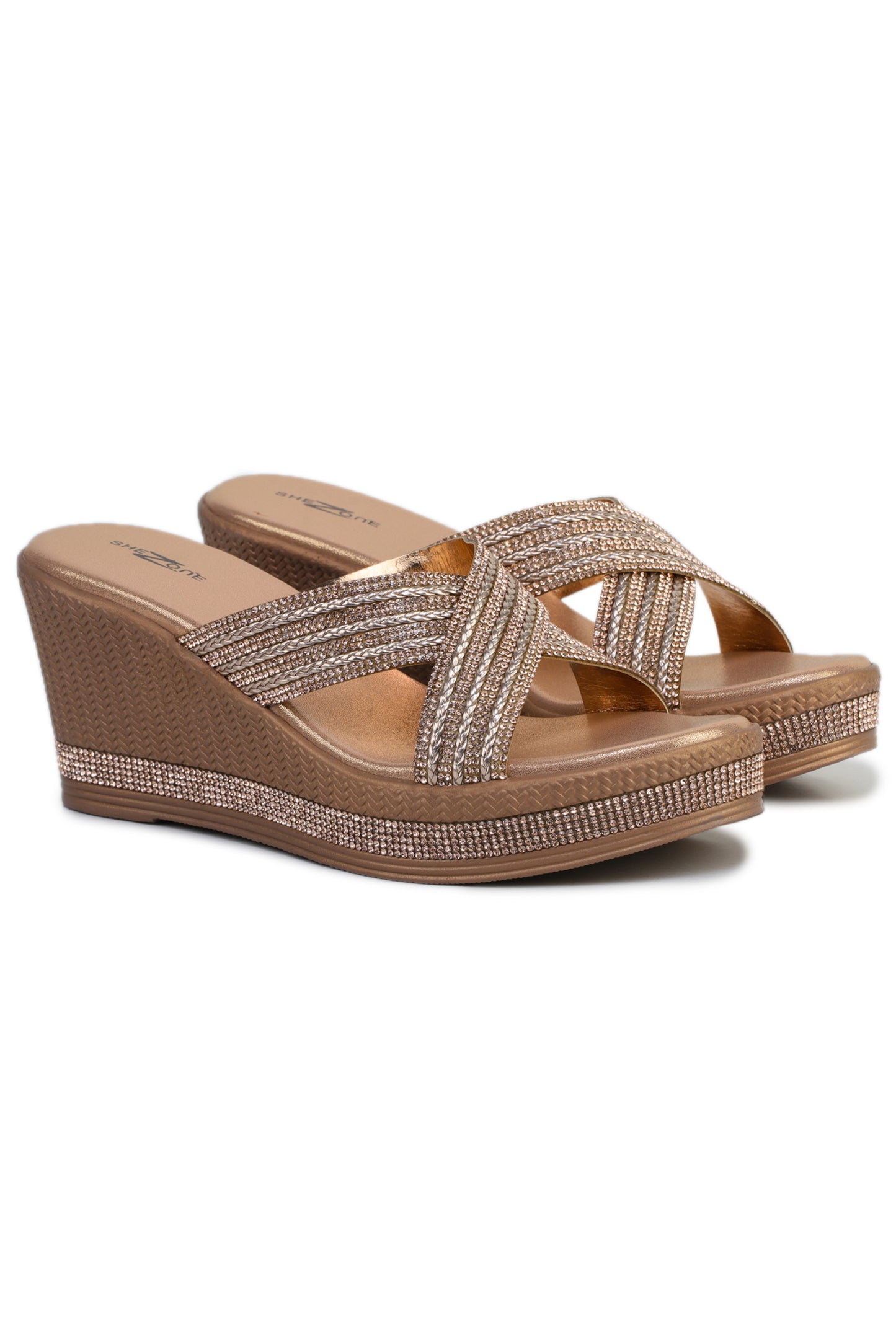 Pink Casual Wedge Open Back 3 inches Wedge Heels