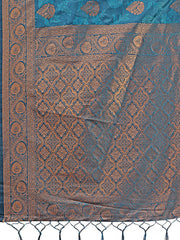 Majestic Royal Blue Banarasi Silk Saree with Golden Zari – Timeless Indian Ethnic Elegance for Weddings & Festive Occasions