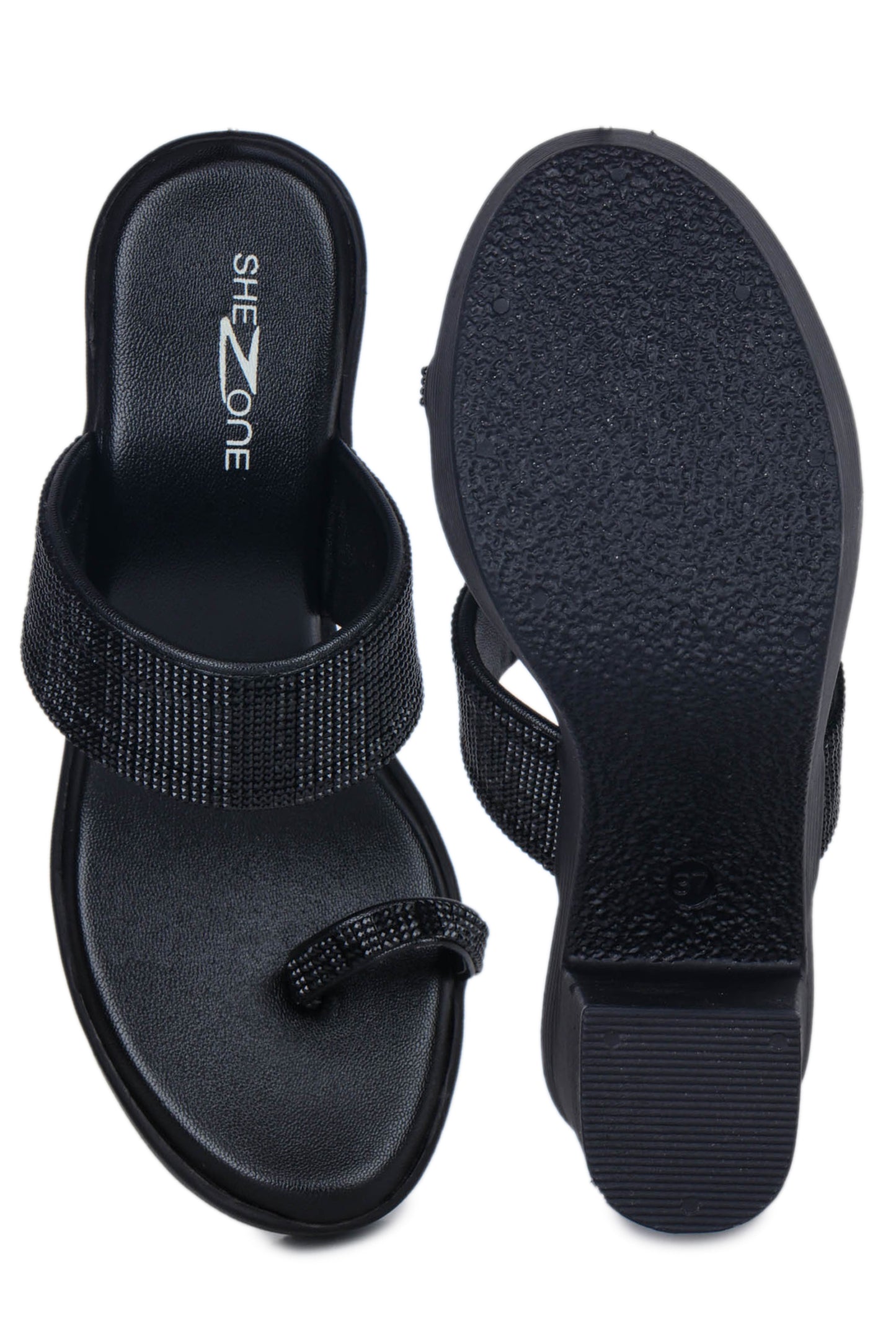 Casual Fashion Sandals 4 Inches Block Open Back Round Toe Heels