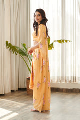Jasmine Yellow Bralette, Skirt & Cape Set