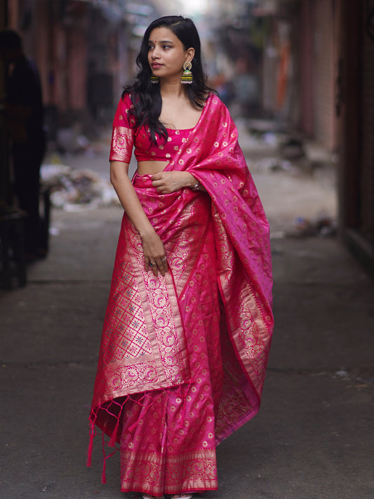 Majestic Light Pink Pure Kanjivaram Silk Saree | Bridal Heritage Collection | Limited Edition