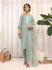 Women Ethnic Printed kurta with Trousers & Dupatta