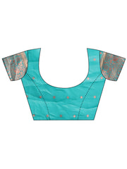 Elegant Sky Blue Cotton Saree with Contrast Pallu – Perfect Blend of Tradition & Comfort