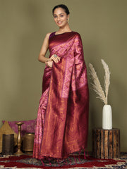 Majestic Red & Teal Silk Saree with Rich Woven Pallu – A Regal Touch for Special Moments