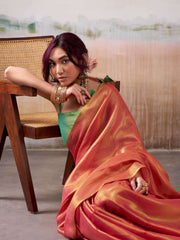 Light Tissue Silk Saree with Border - Classic Ethnic Grace