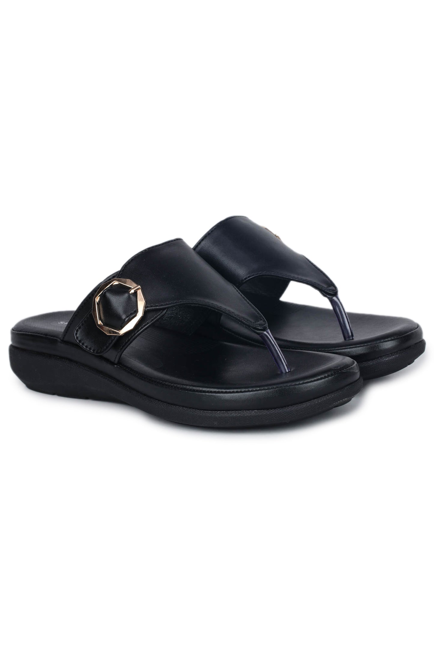 Casual Black Open Toe Flats Round Toe Slip-On Flats