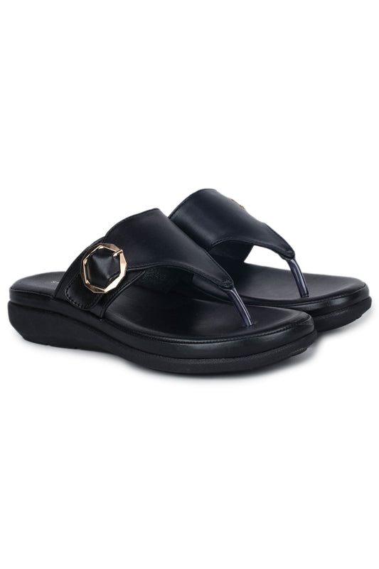 Casual Black Open Toe Flats Round Toe Slip-On Flats