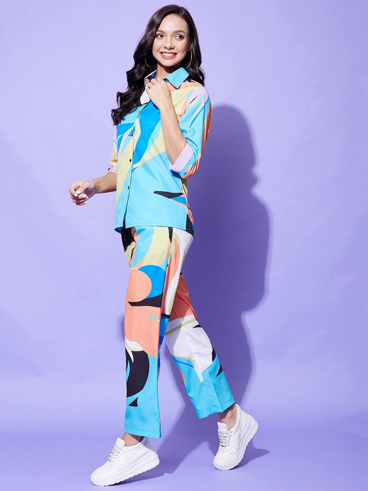 Women's Multi Colored Printed Co-Ord Set
