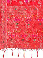 Banarasi Silk Saree with Floral Zari Weaving - Festive Traditional Elegance for Weddings & Celebrations