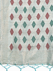 Jaquard Saree with Tassels - Radiate Soft Elegance and Timeless Beauty