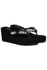Casual Fashion Sandals 3 Inches Wedge Open Back Round Toe Heels