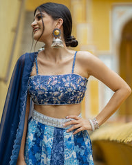 Noori Blue Kali Lehenga