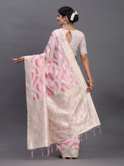 Premium Linen Cotton Saree with Pallu & Contrast Blouse Piece