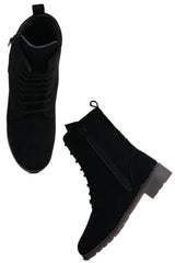 Black Block Solid Regular Boots