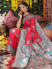 ASTITA - Traditional Art Silk Temple Border Festive Wedding Wear Saree